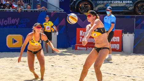 Julia Sude (r.) und Karla Borger haben den Einzug ins EM-Finale knapp verpasst