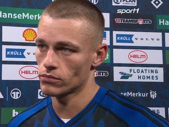 Im Spiel zwischen dem Hamburger SV und Eintracht Frankfurt stoßen Miro Muheim und Rasmus Kristensen heftig zusammen. Im Nachgang geben die Beteiligten leichte Entwarnung. 