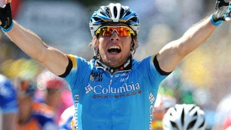 Cavendish bei seinem Etappensieg 2008 in Chateauroux