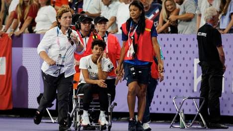 Malaika Mihambo war nach dem Weitsprung-Finale offenbar körperlich am Ende