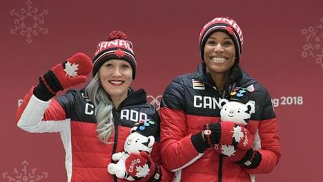 Kaillie Humphries (l.) und Phylicia George holten 2018 Gold im Zweierbob