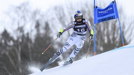 Emma Aicher im ersten Lauf des Riesenslaloms