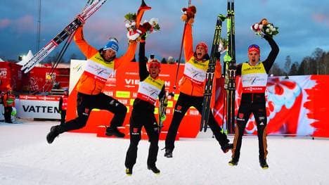 Johannes Rydzek, Tino Edelmann, Eric Frenzel und Fabian Rießle