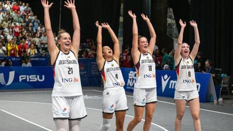Deutschlands Siegerinnen im 3x3-Basketball