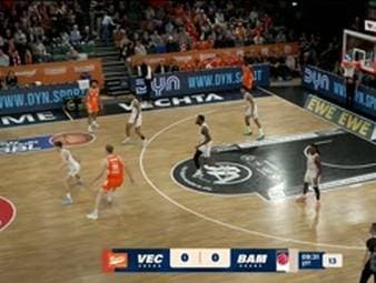Die BBL-Highlights der Basketball-Partie RASTA Vechta - BMA365 Bamberg Baskets im Video.