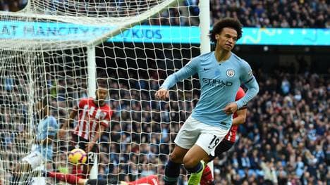 Leroy Sane nach seinem Führungstor für Manchester City