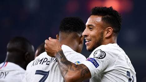Corentin Tolisso (r.) brachte Frankreich in Führung 