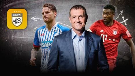 Die meisten Punkte für Thomas Strunz (M.) holen am ersten Spieltag der Promi-Liga Eugen Polanski (l.) und David Alaba