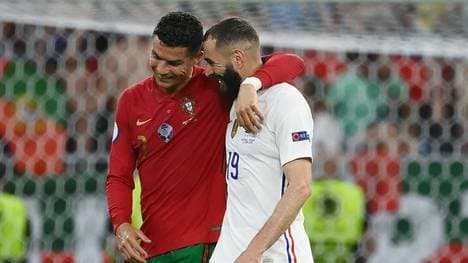 Benzema und Ronaldo gratulieren sich zu ihrem jeweiligen EM-Doppelpack