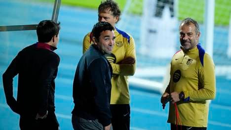 Hansi Flick mit Barca-Sportdirektor Deco 