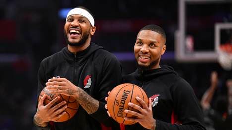 Carmelo Anthony (l.) spielte bisher an der Seite von Damian Lillard (r.) in Portland