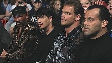 Perry Saturn, Eddie Guerrero, Chris Benoit und Dean Malenko (v.l.) bei ihrem WWE-Debüt