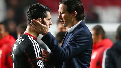 Roger Schmidt (r.) und Emir Spahic
