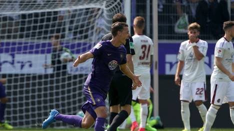 Dominik Wydra erzielte den Treffer zum 1:0 für Aue gegen Nürnberg