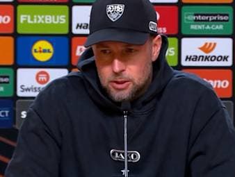 Stuttgart-Coach Sebastian Hoeneß und Stürmer Deniz Undav äußern sich zur aktuellen DFB-Debatte. Für den Trainer der Schwaben ist klar, dass die Nationalmannschaft nur von Undav nur profitieren kann.