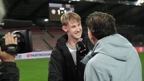 Max Moerstedt hat nach seinem Tor Grund zum Lachen