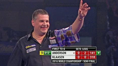 Gary Anderson gelang der erste 9-Darter der WM