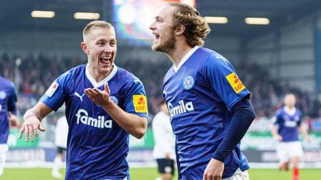Fiete Arp (r.) traf für Kiel