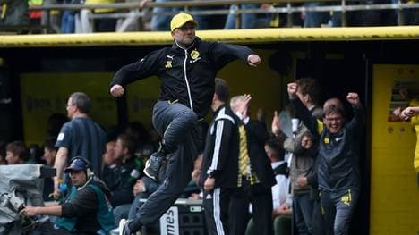 Jürgen Klopp freut sich über das 1:0 von Borussia Dortmund