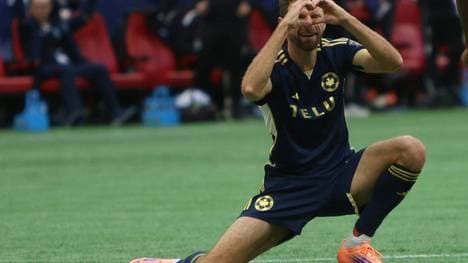 Thomas Müller beim Jubel nach seinem Tor gegen San José