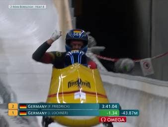 Alle drei deutschen Duos gewinnen im Zweierbob-Wettbewerb eine Medaille. Dominator Johannes Lochner krönt seine Karriere.