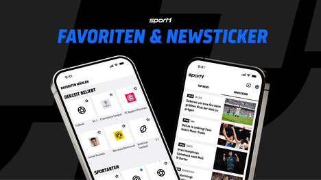 Favoriten und Newsticker gehören zu den Kernelementen der SPORT1 App