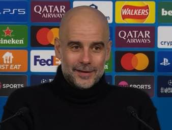 Pep Guardiola spricht nach dem irren Champions-League-Finish zwischen Benfica und Real über die Entscheidung von Lissabon-Coach José Mourinho, den Keeper nach vorne zu schicken. Der Sieg von Benfica bescherte Manchester City den Einzug in die K.o.-Phase. 
