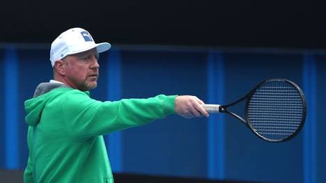 Boris Becker im Training bei den Australian Open