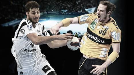 Kiels Domagoj Duvnjak (l.) und Kim Ekdahl du Rietz von den Rhein-Neckar Löwen