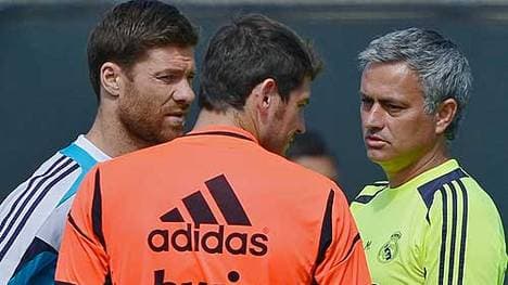 Iker Casillas-Xabi Alonso-Jose Mourinho-Training Real Madrid