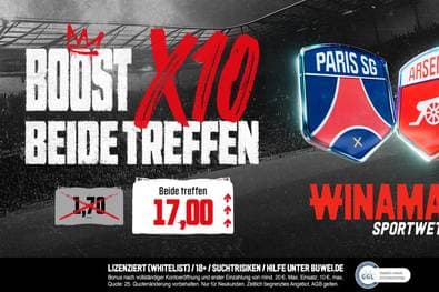 Winamax Quotenboost für Paris Saint-Germain vs Arsenal am 30.05.