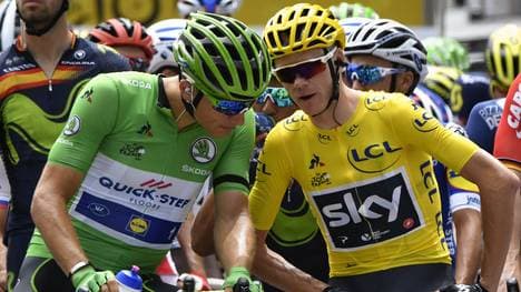 Marcel Kittel (l.) ist geschockt von den auffälligen Dopingbefunden von Christopher Froome (r.)