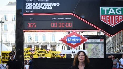 Einige Bürger Madrids protestierten während der offiziellen Countdown-Zeremonie gegen eine F1-Strecke in Madrid