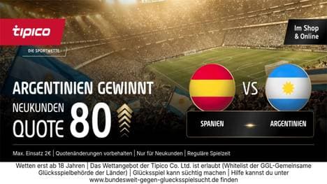 WM-Finale: Quote 80,00 auf Argentinien! Bwin mit Mega-Boost für Spanien vs Argentinien