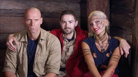 Thorsten Legat  holte im RTL Dschungelcamp Platz 3 hinter Menderes Bagci und Sophia Wollersheim (v.l.)