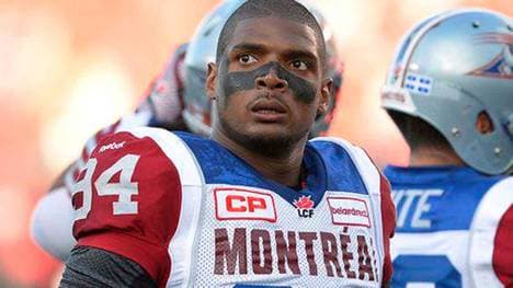 Michael Sam im Trikot der Montreal Alouettes