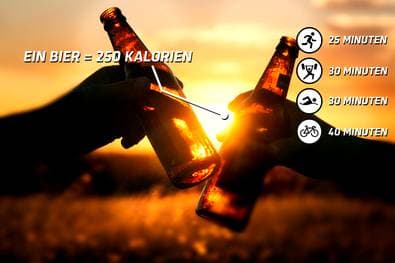 So viel Sport ist nötig, um ein Bier abzutrainieren