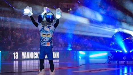 Das Maskottchen des TVB Stuttgart: Johnny Blue