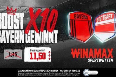 Winamax Quotenboost für Bayern München vs VfB Stuttgart am 23.05.