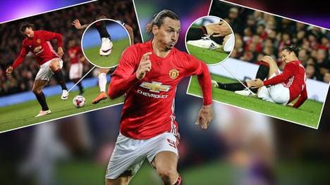 Zlatan Ibrahimovic trug zwei verschiedene Schuhmarken in einem Spiel