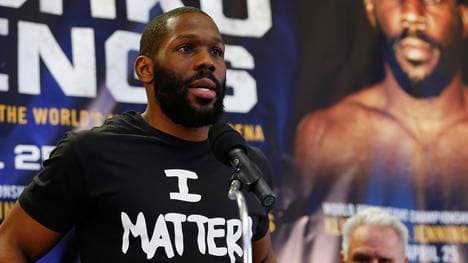 Bryant Jennings auf der Pressekonferenz vor dem Kampf gegen Wladimir Klitschko