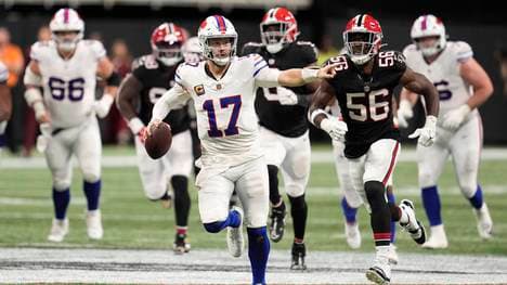 Bills-Quarterback Josh Allen unterlag mit den Bills gegen die Falcons