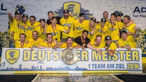 Rhein-Neckar Loewen Celebrate Winning The DKB Handball Bundesliga