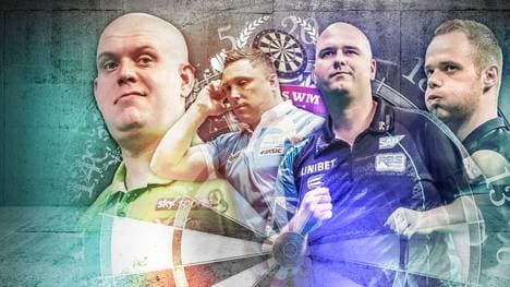 Michael van Gerwen (l.) und Rob Cross (r.) sind die Weltmeister der vergangenen drei Jahre