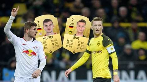 Timo Werner (l.) und Marco Reus dürfen sich über eine FIFA-Werteupdate freuen