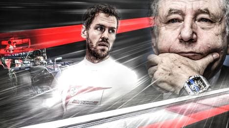 Sebastian Vettel ist im Visier von Jean Todt (r.)