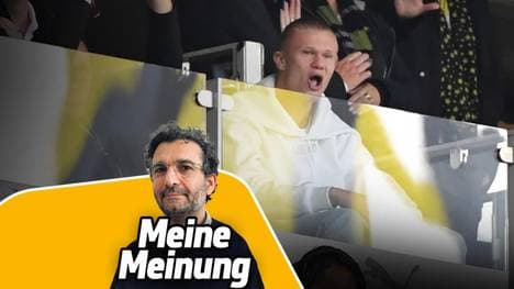 Alex Steudel (v.) stellt fest, dass Erling Haaland seinen Marktwert sogar auf der Tribüne steigert