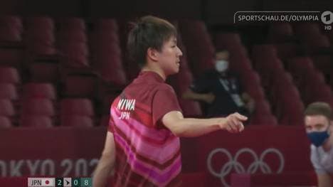 Koki Niwa bewies im Einzel gegen Dimitrij Ovtcharov Fairplay