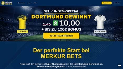 Merkur Bets Quotenboost für Dortmund vs Gladbach