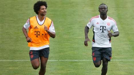 Serge Gnabry und Sadio Mané im Bayern-Training